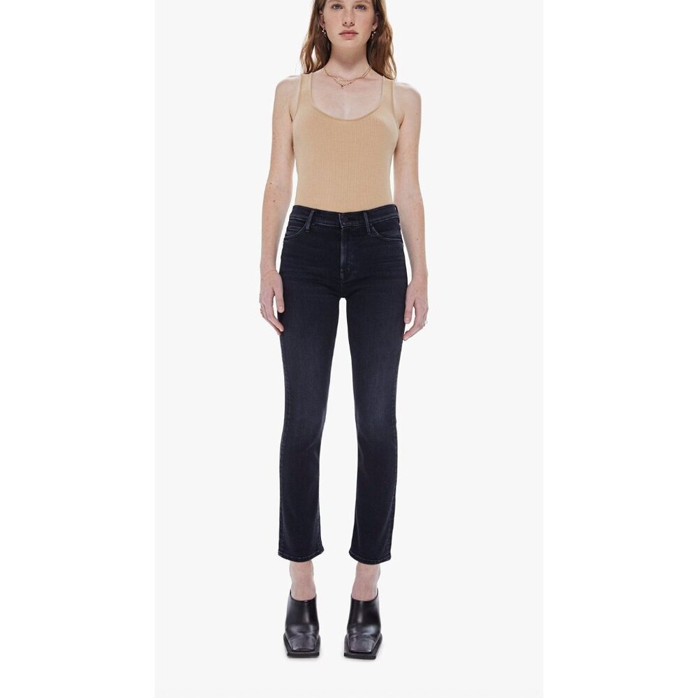 MOTHER The Mid Rise Dazzler Ankle Straight Jean in Deep End Size 28
